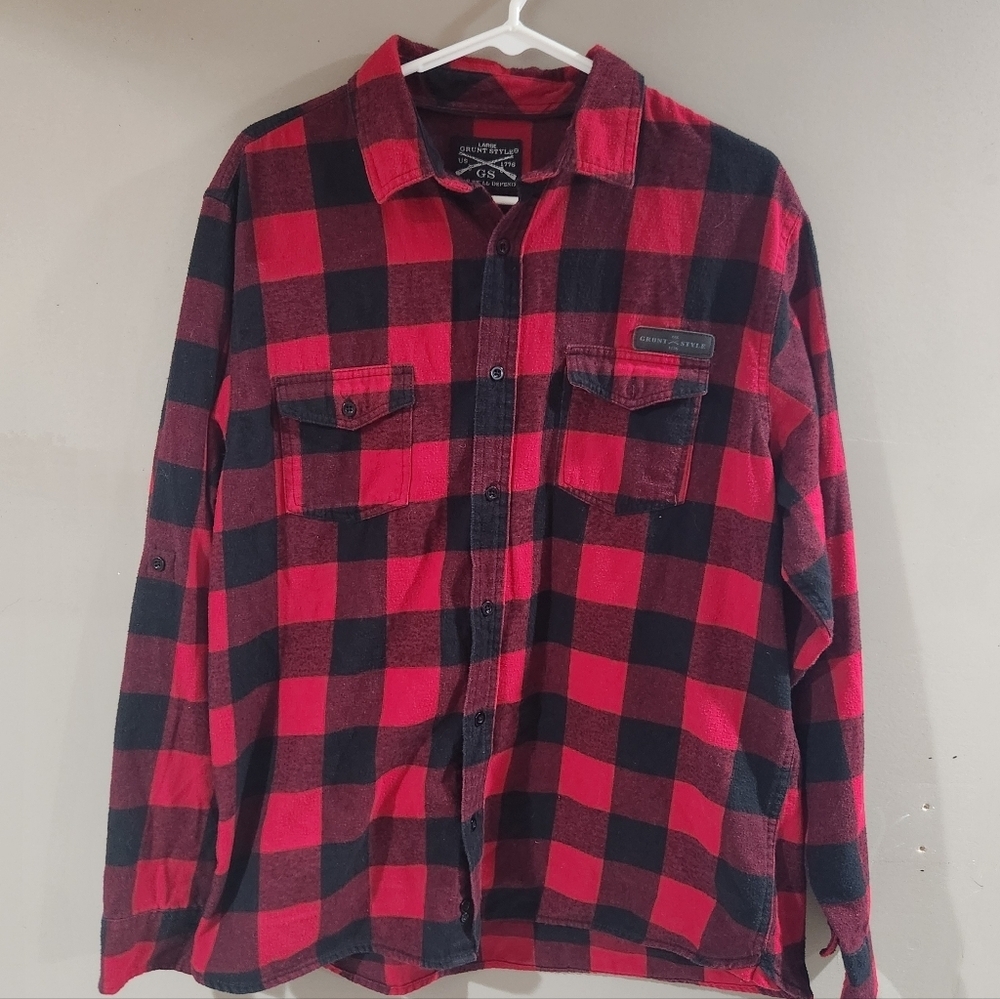 Grunt Style Men's Plaid Flannel Buffalo Sz Large